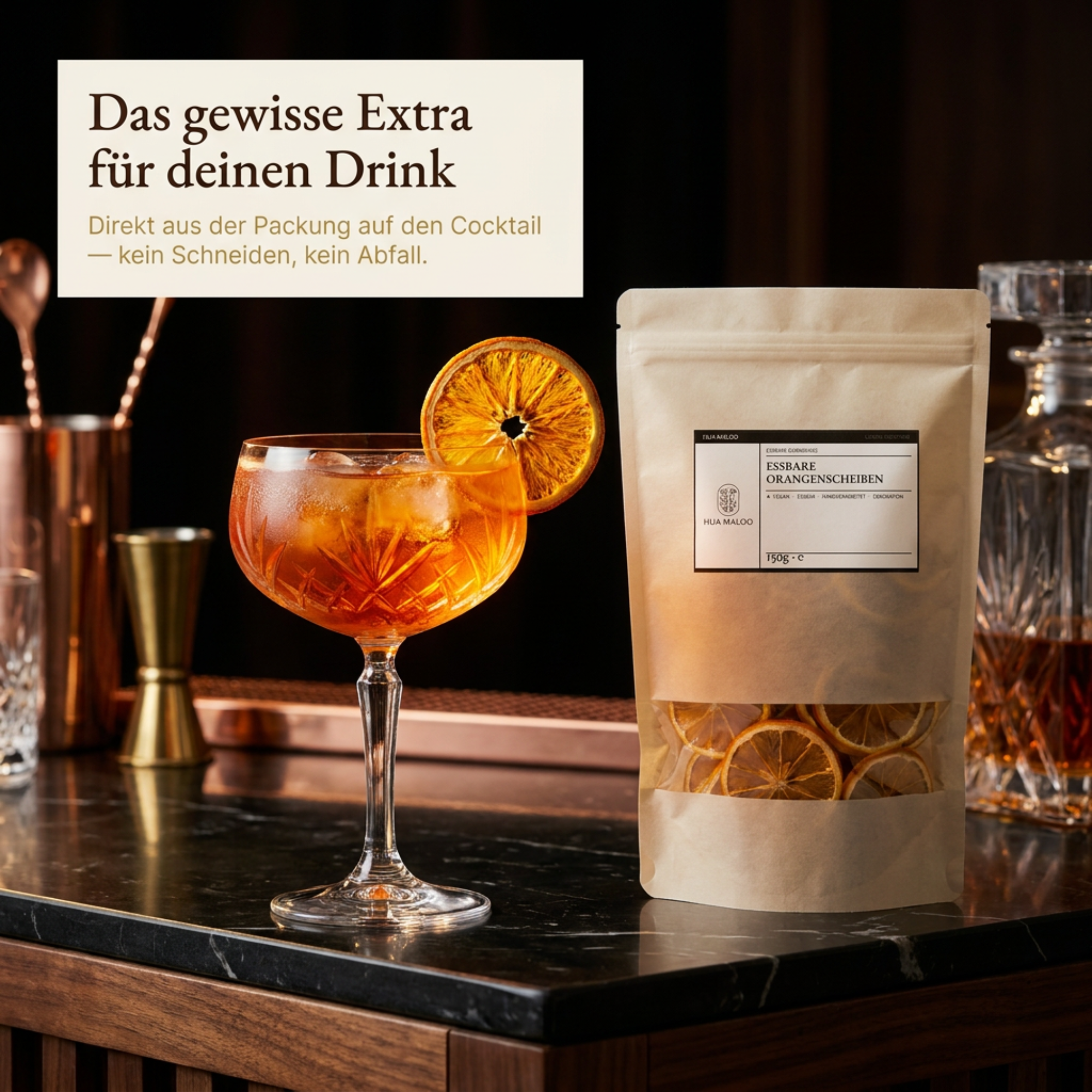 Essbare Orangenscheiben