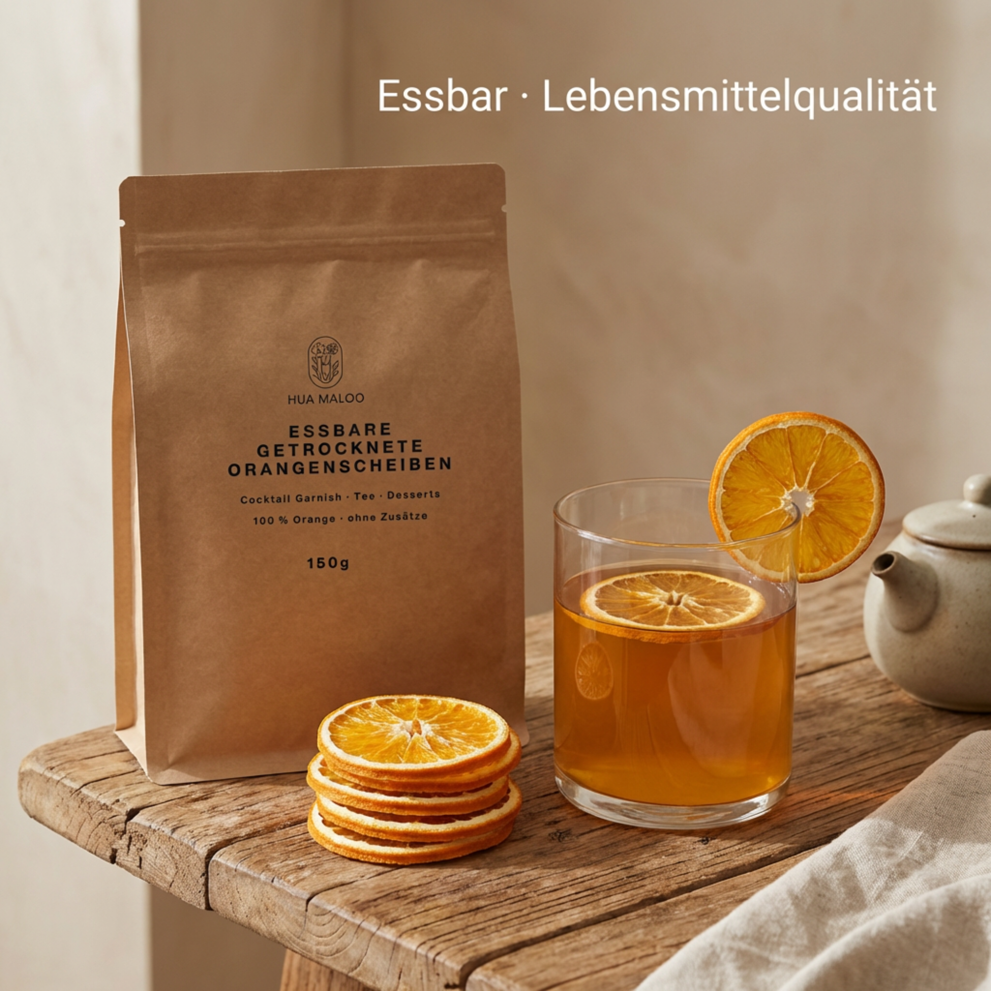 Essbare Orangenscheiben