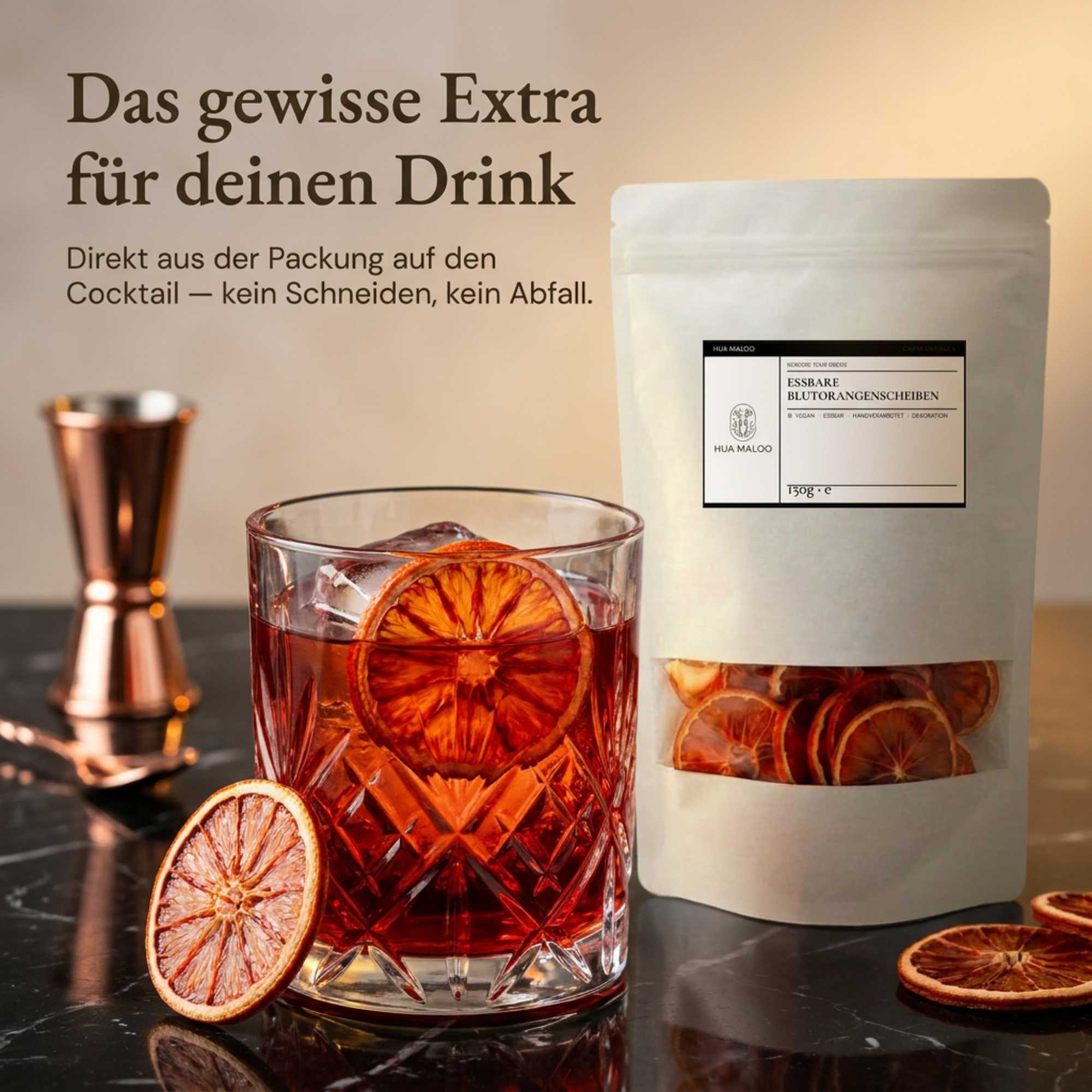 Essbare Blutorangenscheiben