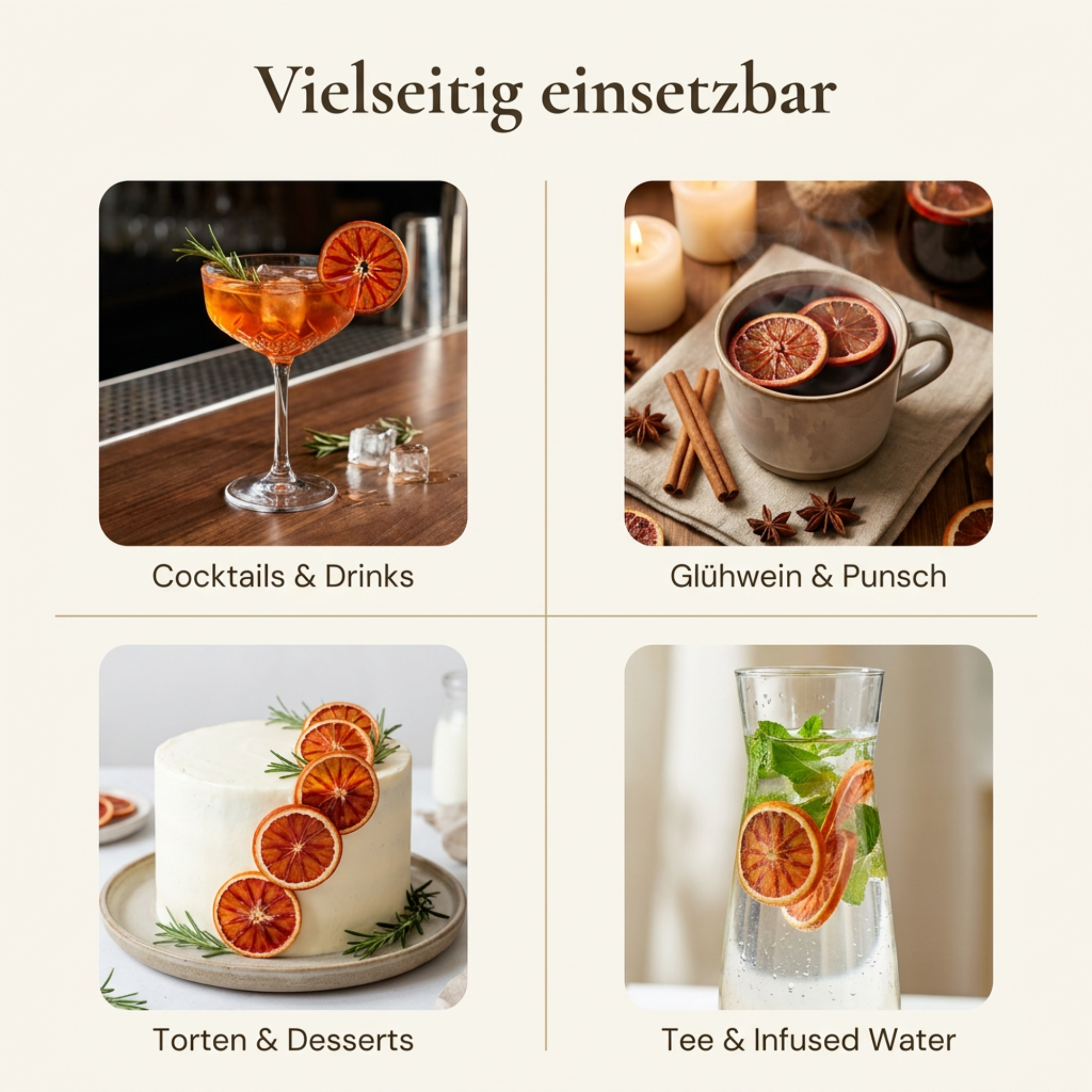 Essbare Blutorangenscheiben