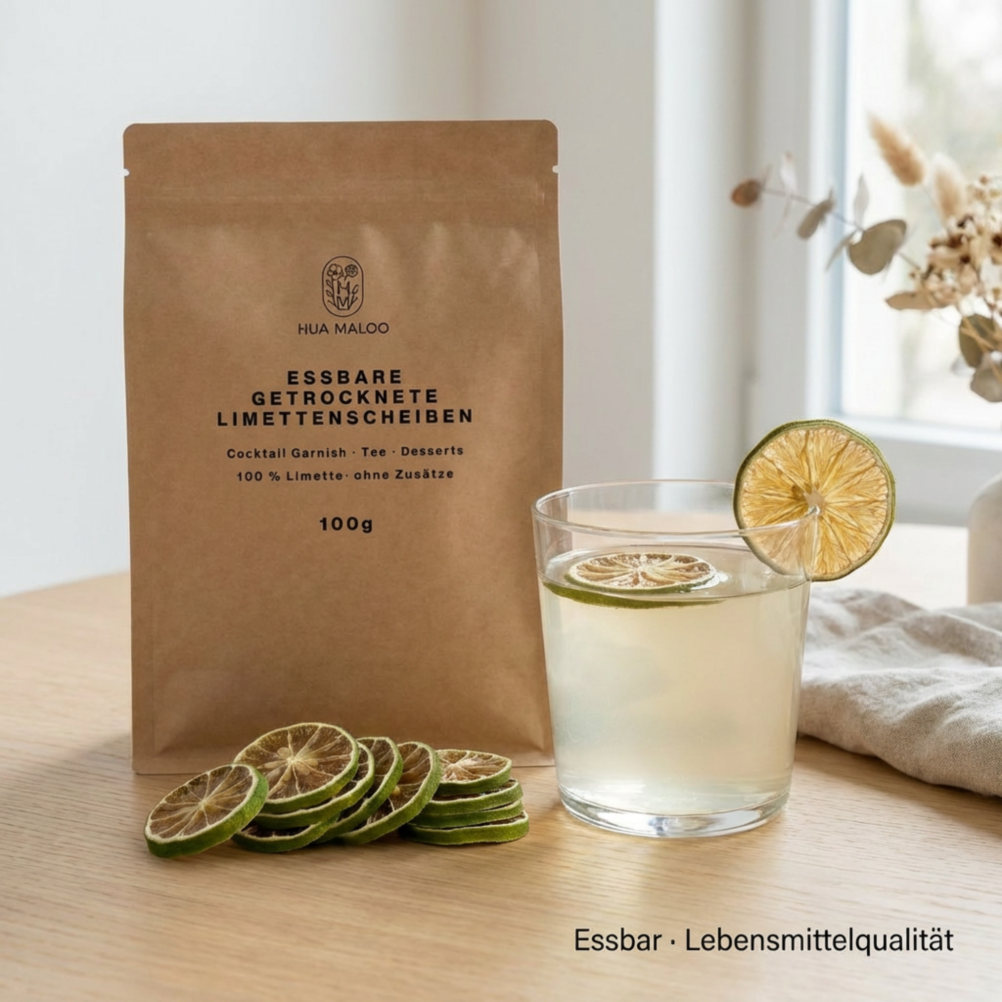 Essbare Limettenscheiben