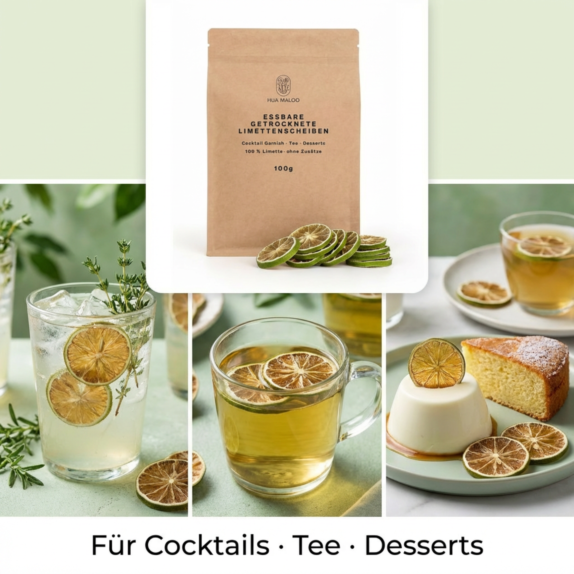 Essbare Limettenscheiben