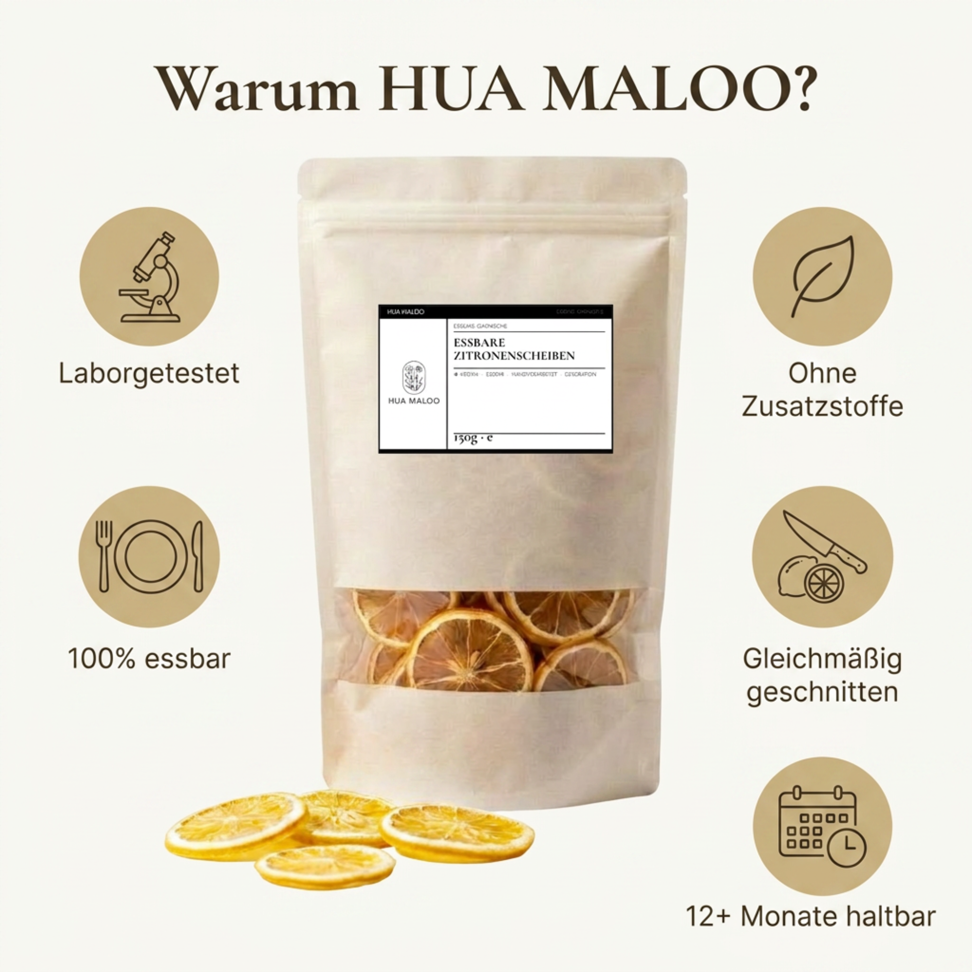 Essbare Zitronenscheiben