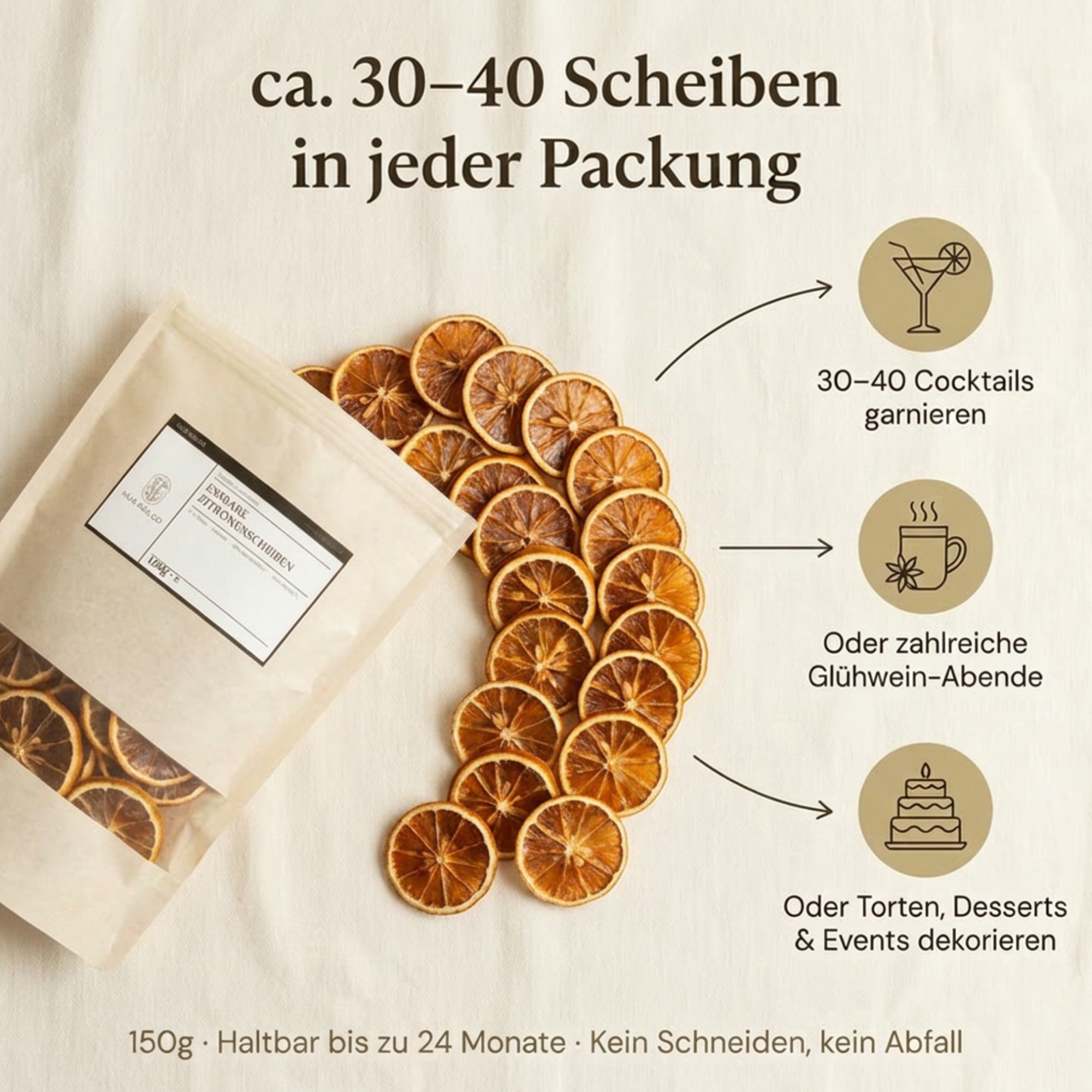Essbare Zitronenscheiben
