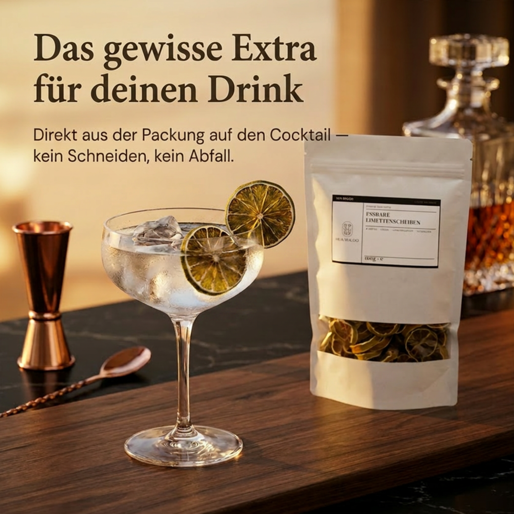 Essbare Limettenscheiben