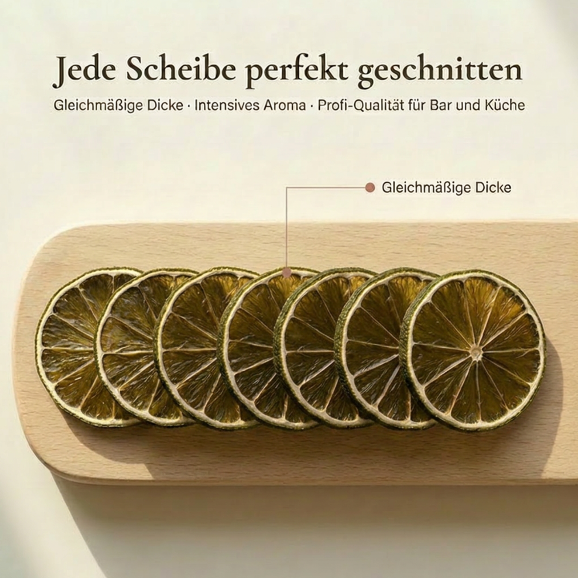 Essbare Limettenscheiben