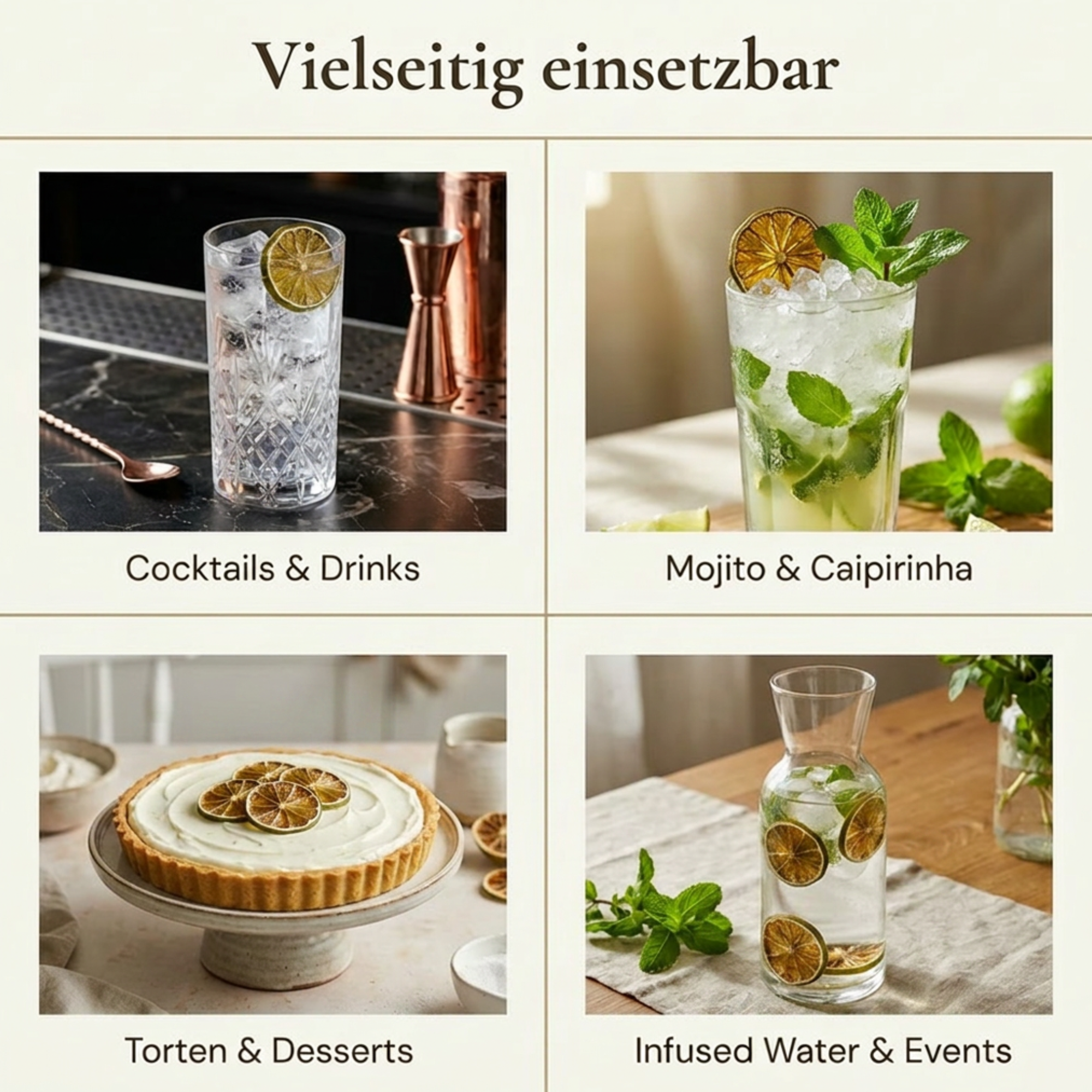 Essbare Limettenscheiben