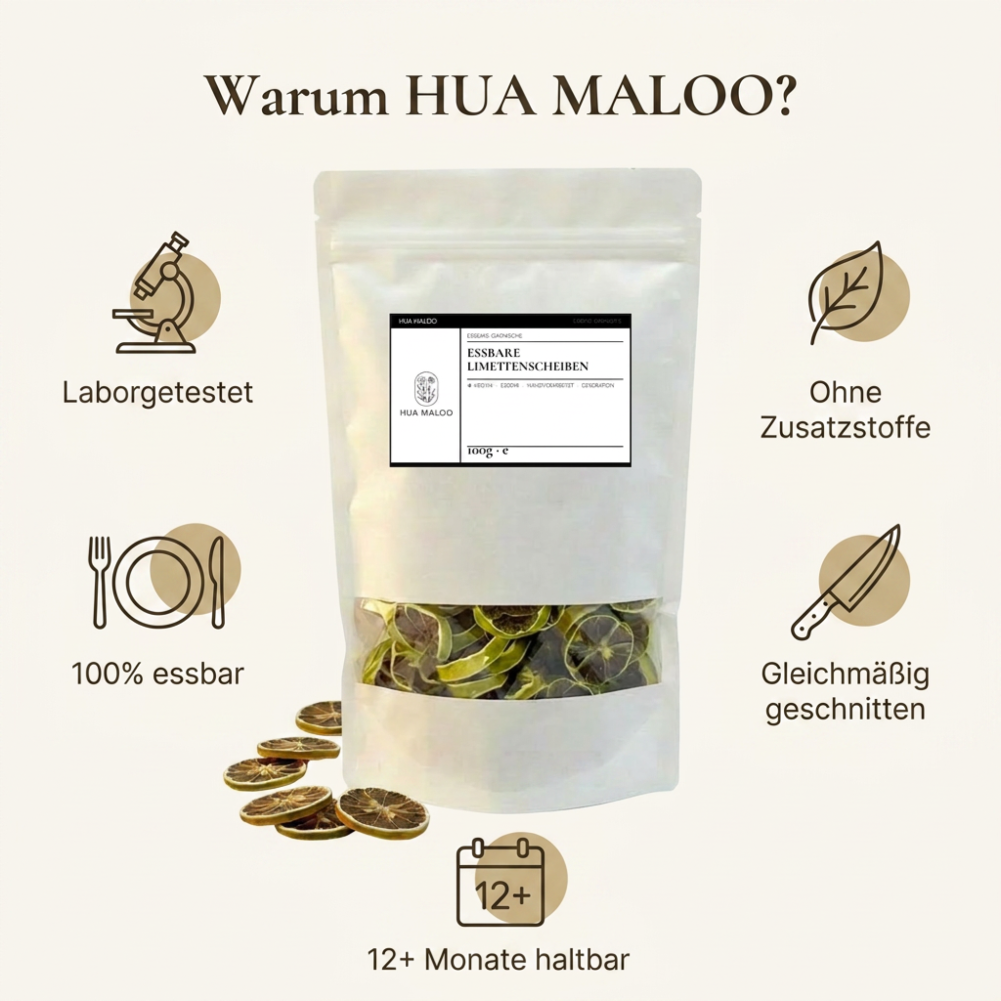 Essbare Limettenscheiben