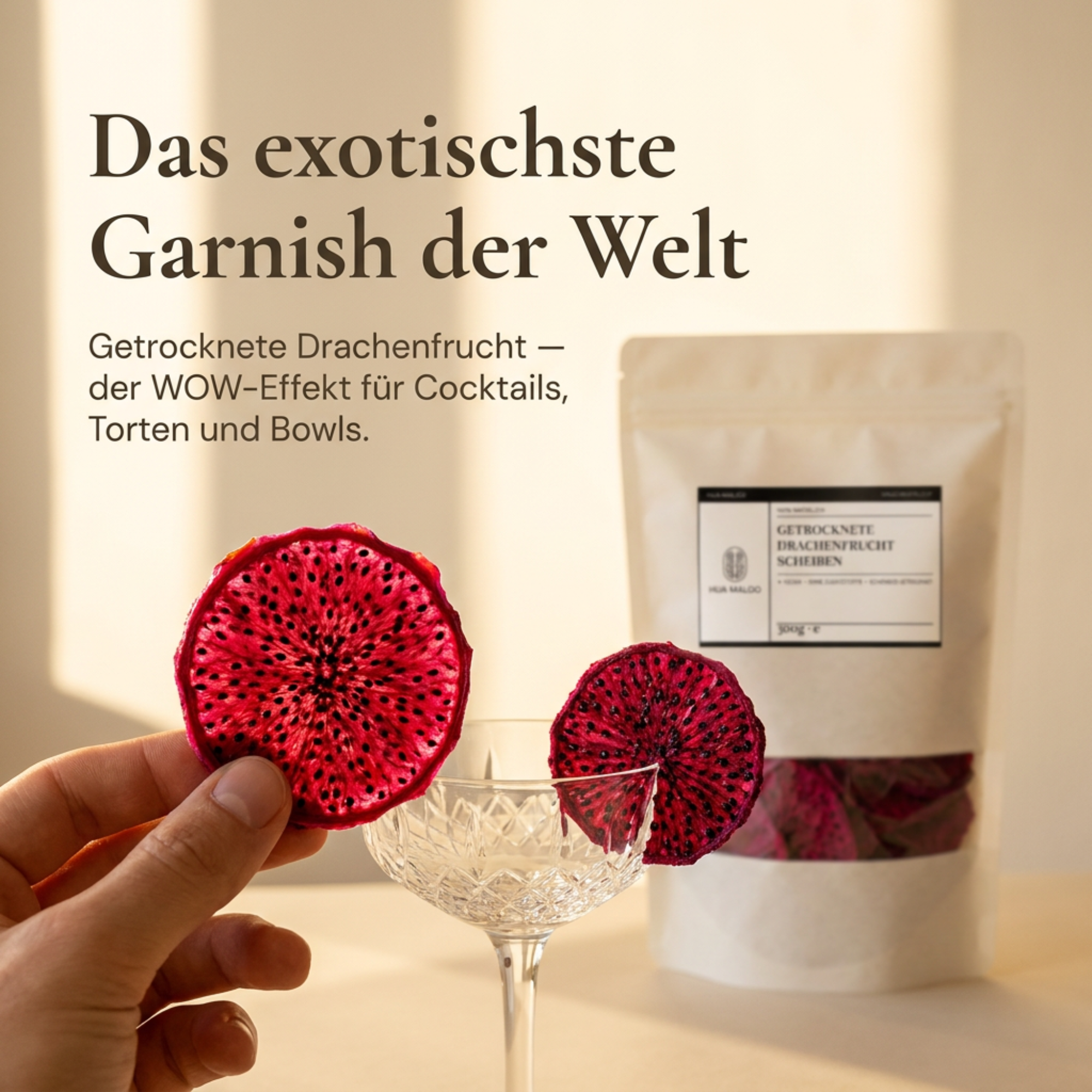 Essbare Drachenfruchtscheiben