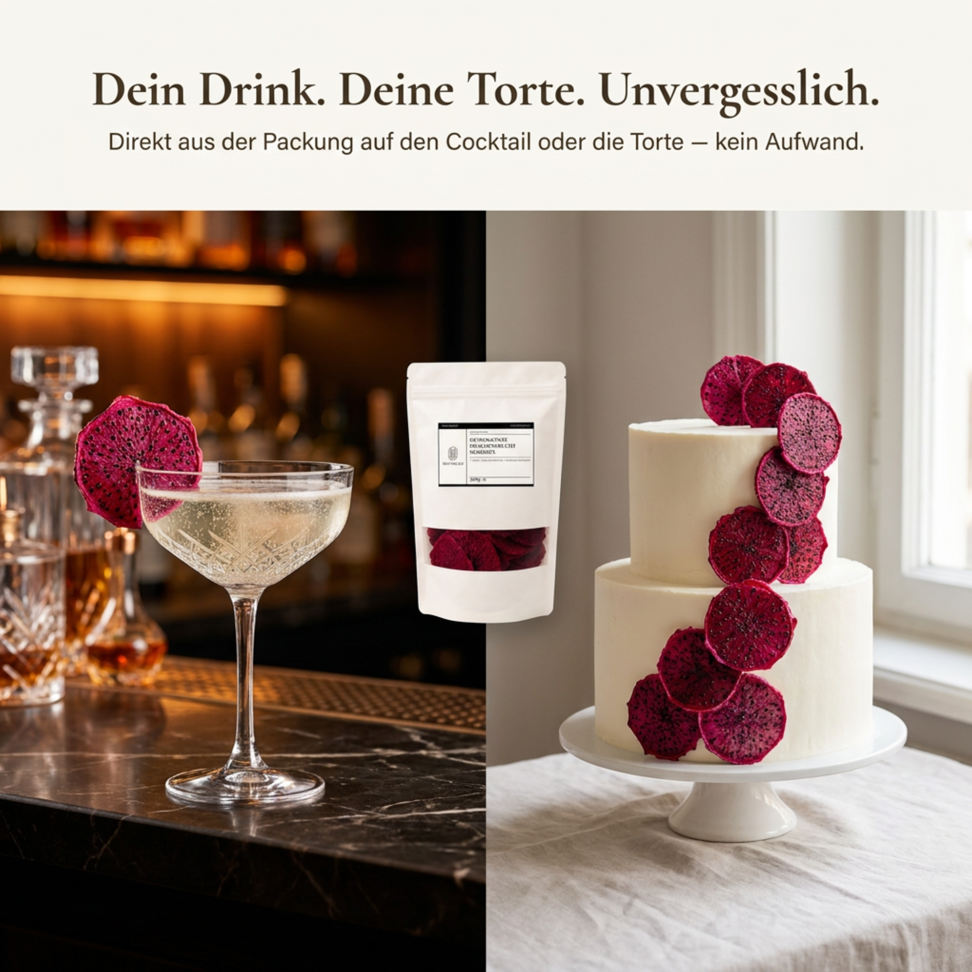 Essbare Drachenfruchtscheiben