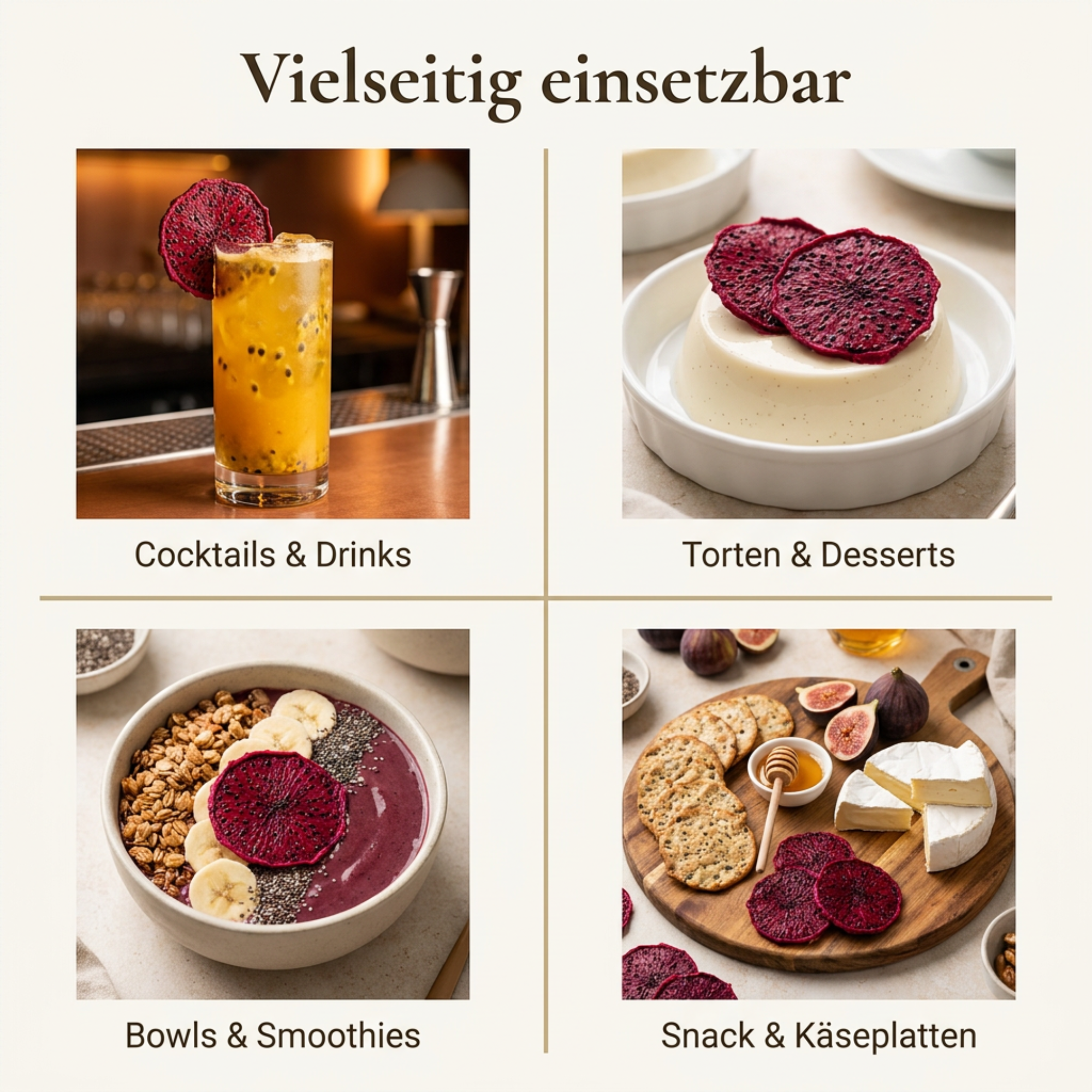 Essbare Drachenfruchtscheiben