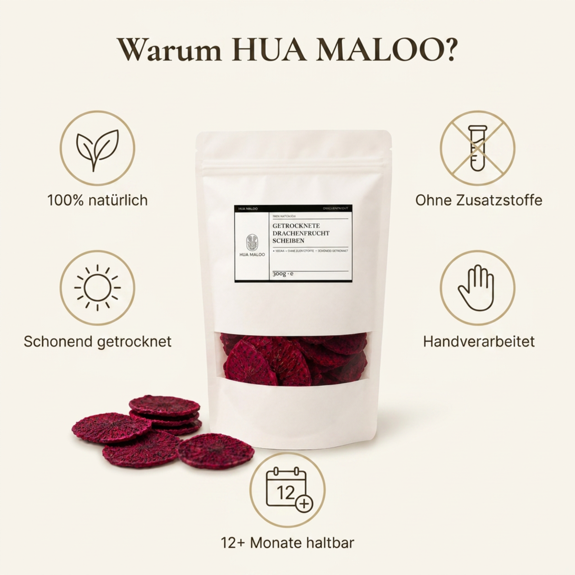Essbare Drachenfruchtscheiben